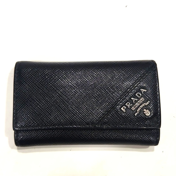 NEW! PRADA Authentic Saffiano Leather Black 6-Hook Key Case 2PG222 with Box - Picture 2 of 16